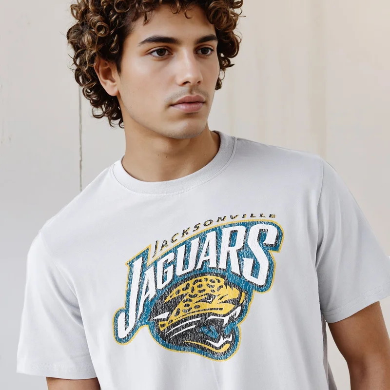 SP Characters Men's Regular Fit Crew Neck Short Sleeve Jacksonville Jaguars Print T-shirt